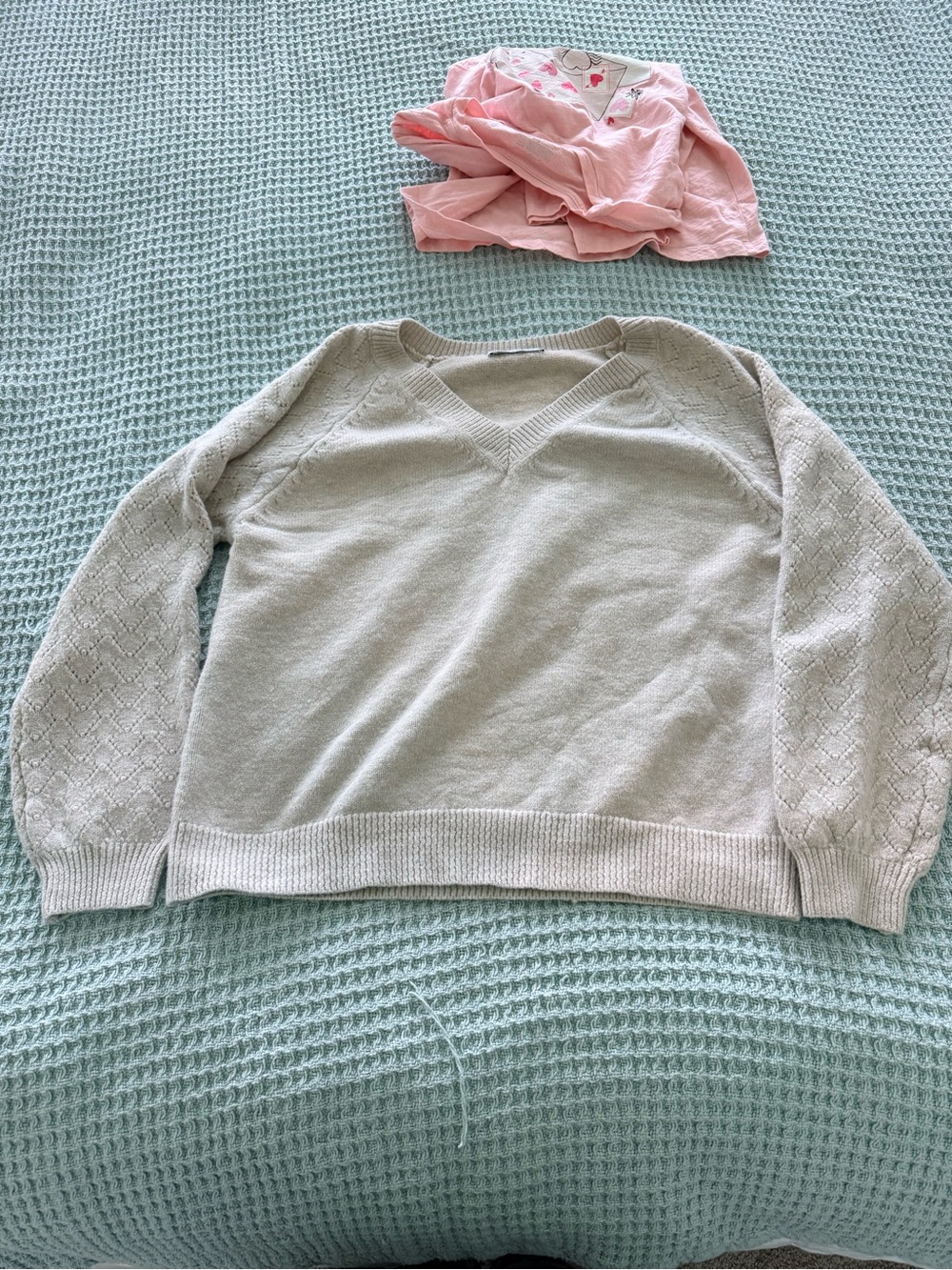Cupshe Light Gray Knit V-Neck Sweater